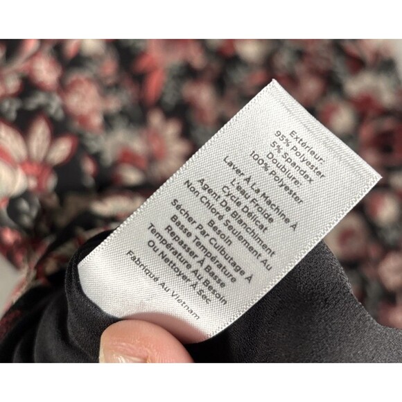 Talbots Midi Fit N Flare Dress Women’s Size MP Black Floral Balloon Long Sleeve - Picture 14 of 14